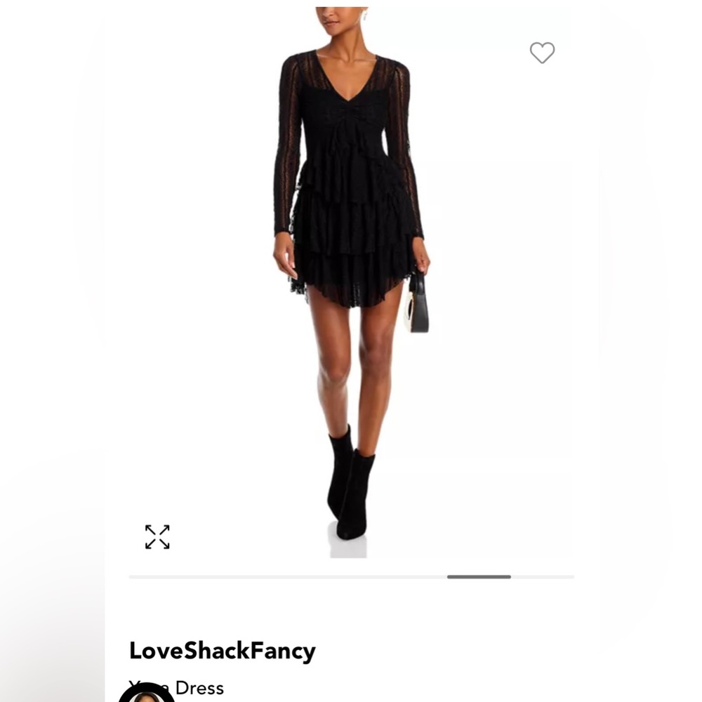 Black lacy LoveShackFancy dress